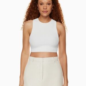 NWT Aritzia Babaton sculpt knit racer tank white small